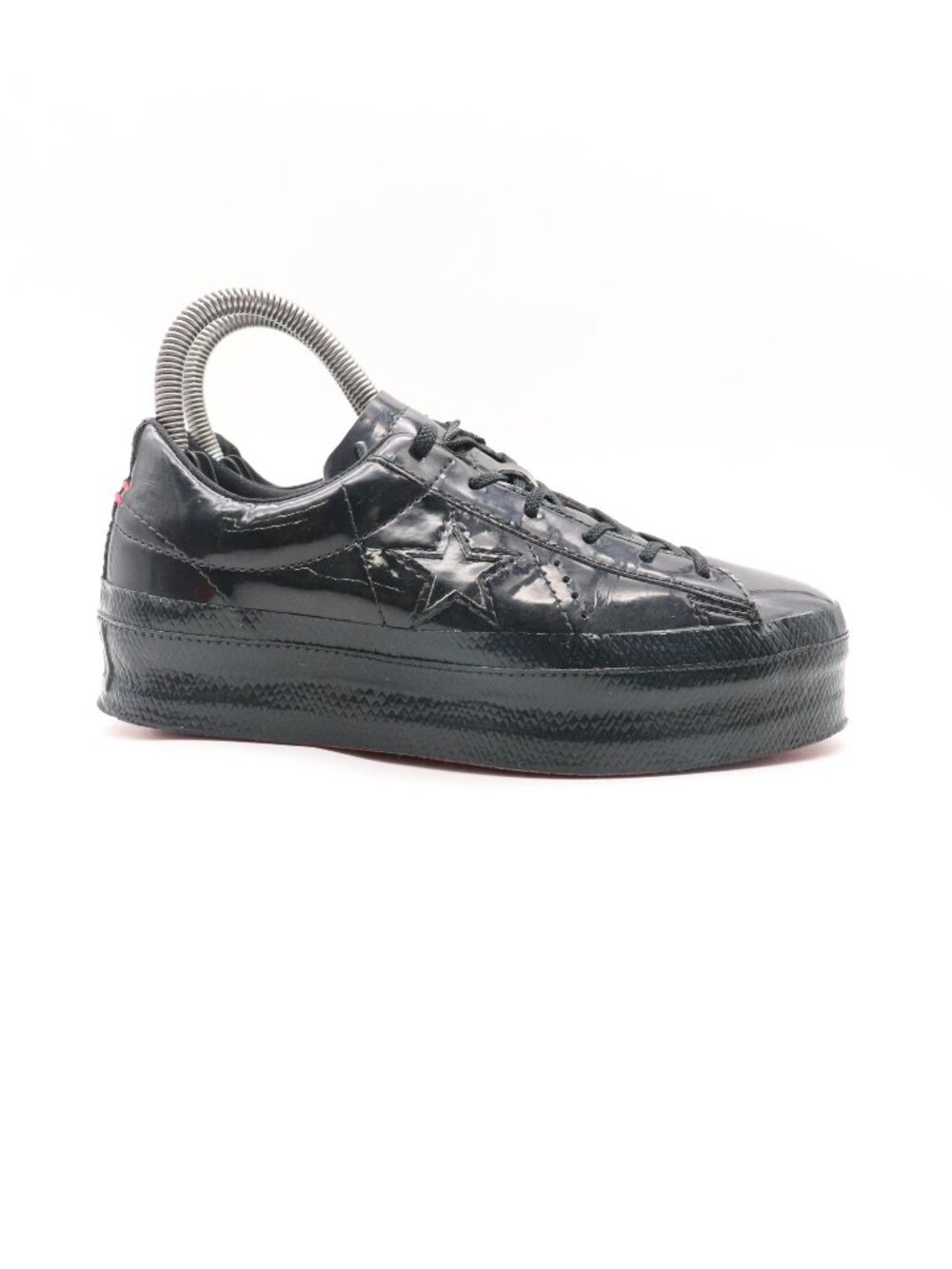 Converse One Star Platform Ox  Women's Size 6 Black Patent Leather Sneakers